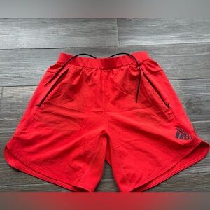 adidas Men’s Red Athletic Training Shorts with Drawstring